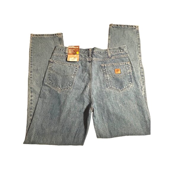 Carhartt NWT Mens Blue Denim Tapered Leg Jeans Straight Traditional Fit Sz 42x36 - Picture 4 of 8